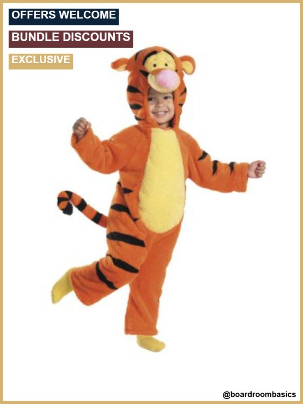 Tigger Deluxe Two-Sided Plush Jumpsuit Costume Kids Medium 3T-4T